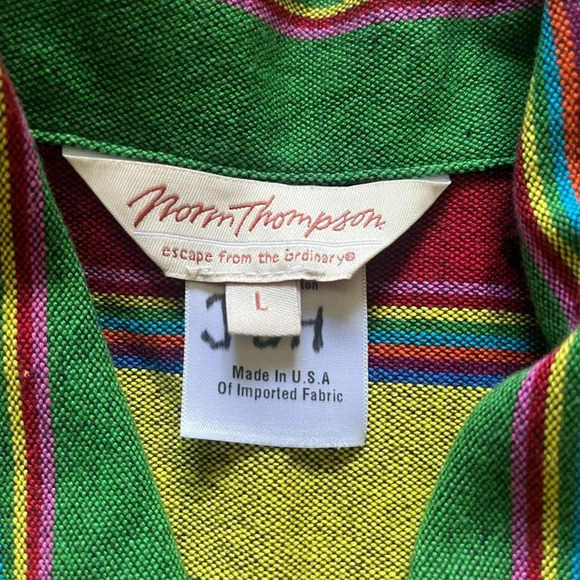 Vintage Norm Thompson Rainbow Striped Oversized Button Down Blazer/Jacket Large - Picture 6 of 7